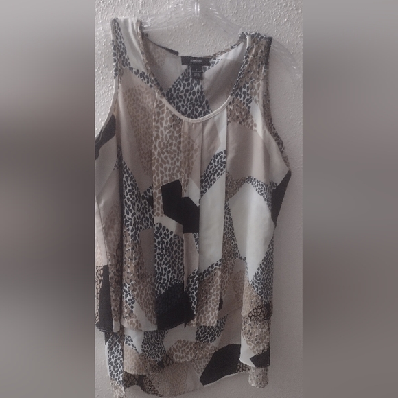 Alfani women's pullover leopard print sleeveless blouse sz 4 - Picture 2 of 6
